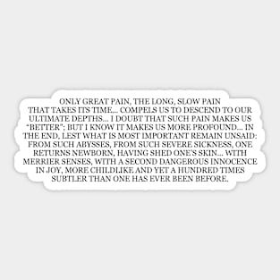 Friedrich Nietzsche  "The Gay Science" Book Quote Sticker